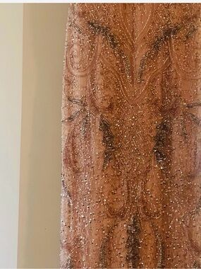 Aidan Mattox Blush Beaded Sequin Gown  New